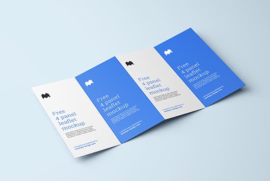 Free 4 fold leaflet mockup