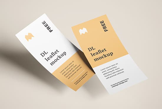 Flying DL leaflets mockup