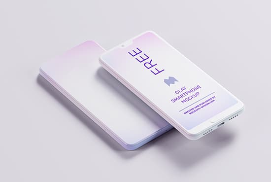 Free clay smartphone mockup