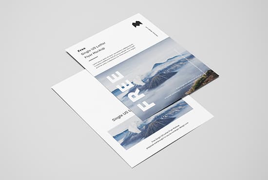 Free single US letter flyer mockup