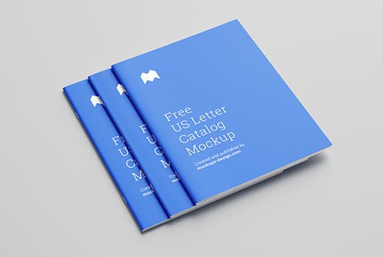 Free US letter catalog mockup
