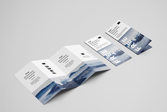 Free accordion brochure mockup