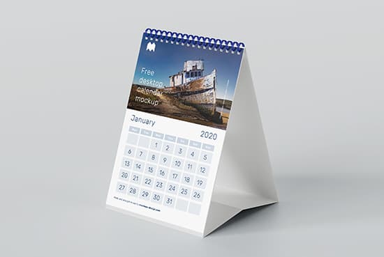 Free A5 desk calendar mockup