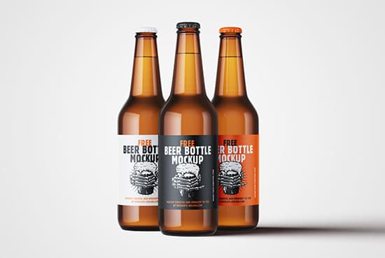 Free beer bottle mockup