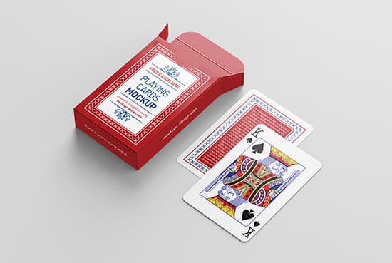 Free playing cards mockup