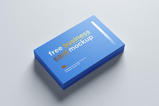 Free foil business card mockup