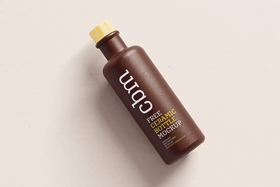 Free ceramic bottle mockup