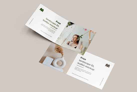 Free landscape DL leaflet mockup