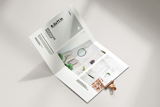 Free folded 8.5 x 11 in brochure mockup