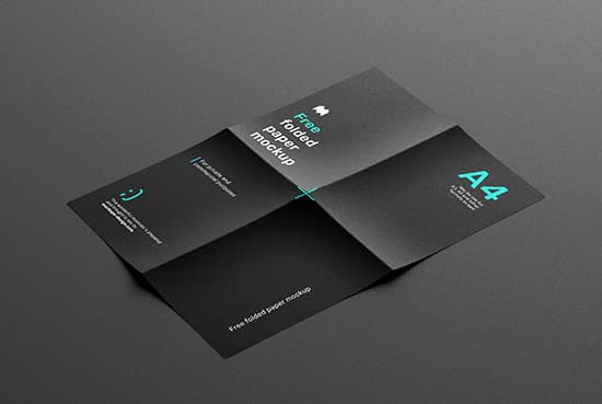 Free folded paper mockup