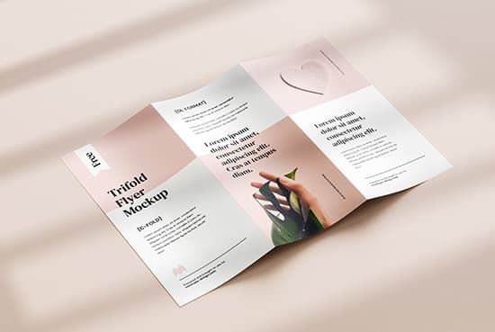 Free tri-fold DL flyer mockup