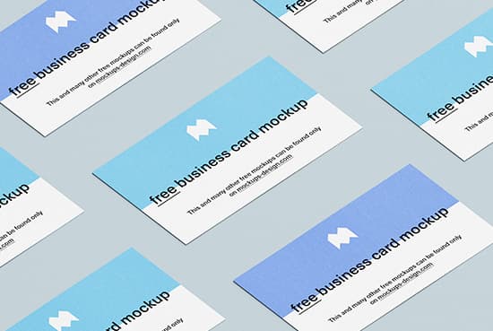 Free US format business cards mockup
