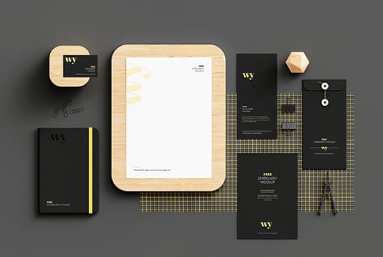 Free elegant stationery mockup