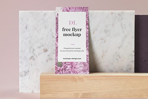 DL flyer on marble mockup