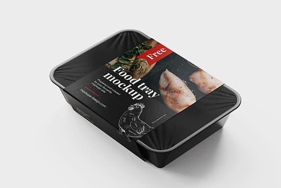 Free food tray mockup