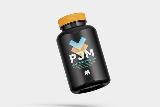 Free plastic jar mockup