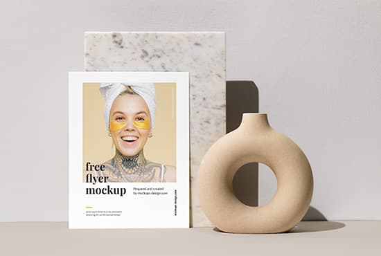 Single letter flyer mockup