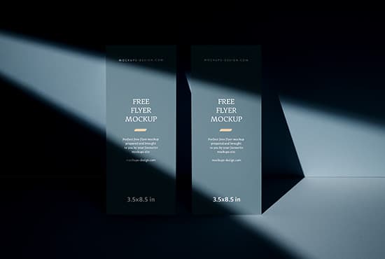 Dark 3,5×8,5 inches flyer mockup