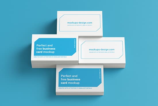 Business cards stack mockup