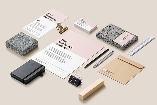 Customizable stationery mockup