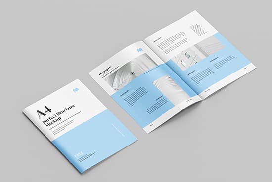 Thin A4 brochure mockup