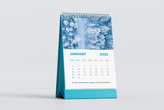 Desk calendar mockup