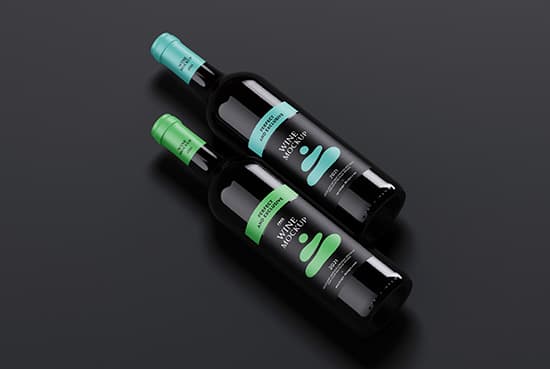 Wine bottles mockup