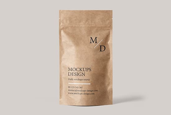 Kraft paper doypack mockup