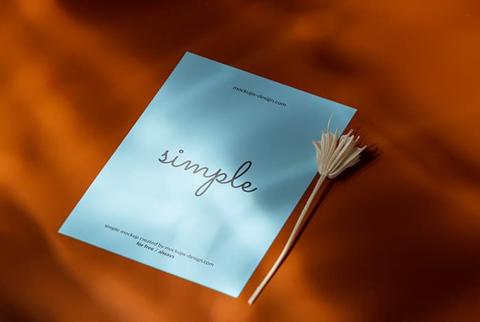 A6 flyer with shadows overlay mockup