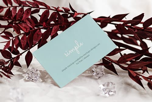 Business card on bright background mockup