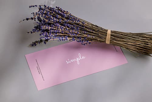 DL flyer with dried lavender mockup