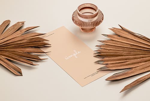 DL flyer with dried leafs mockup