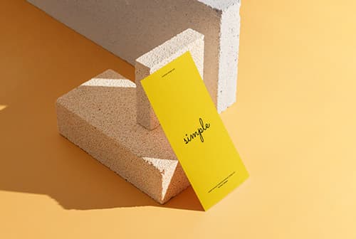 DL flyer on orange background mockup