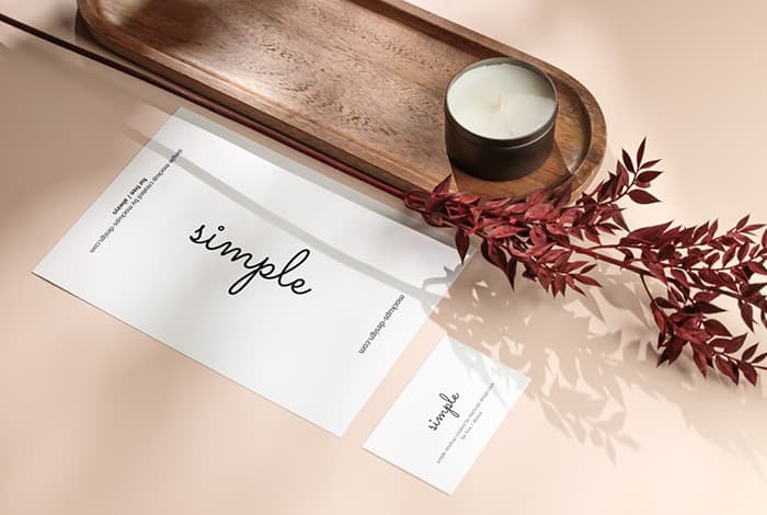 Flyer with business card mockup