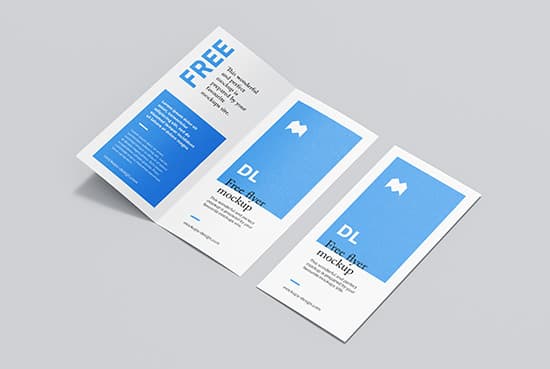 Free DL bi-fold flyer mockup