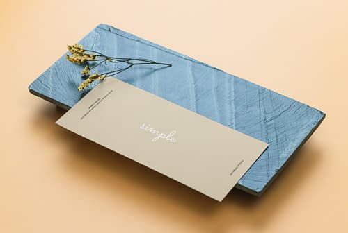 Horizontal DL flyer on green stone mockup