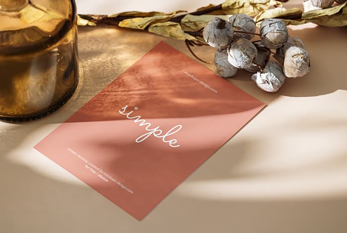 A5 flyer with decorations mockup