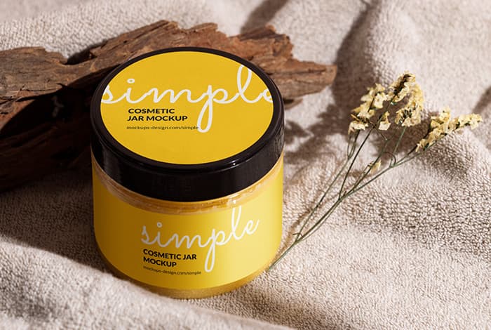 Body scrub jar mockup