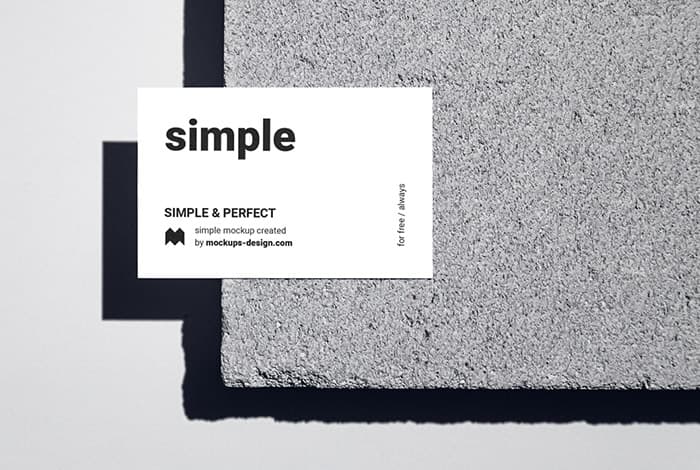 Business card on concrete block mockup