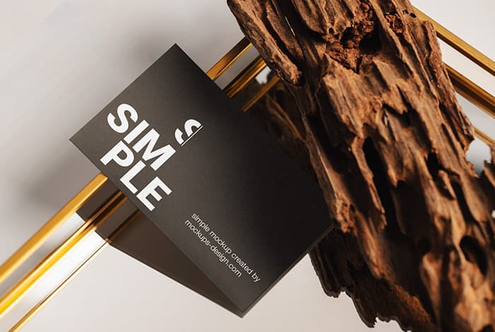 Business card on the mirror mockup