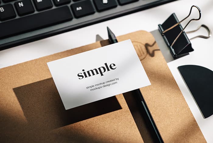 Business card with stationery elements