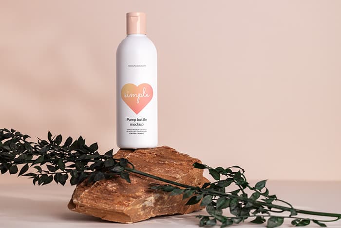 Flip top bottle on the rock mockup