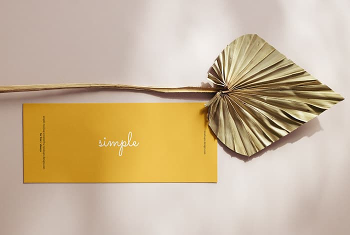 Flyer with a dried bamboo leaf mockup