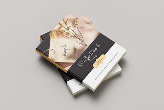 Free hard cover book mockup