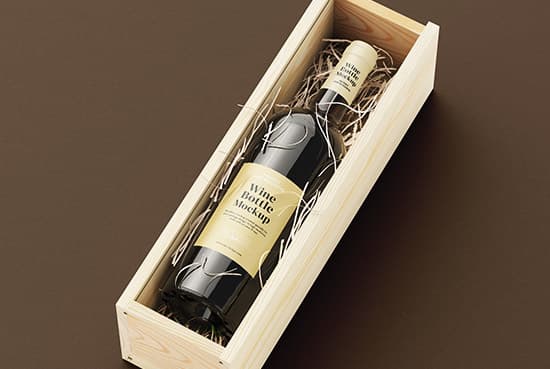 Opened wine box mockup