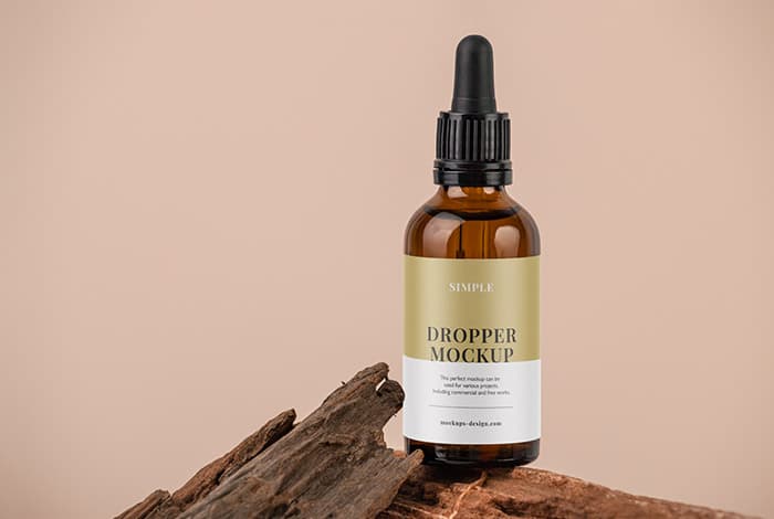 Amber dropper on the rock mockup