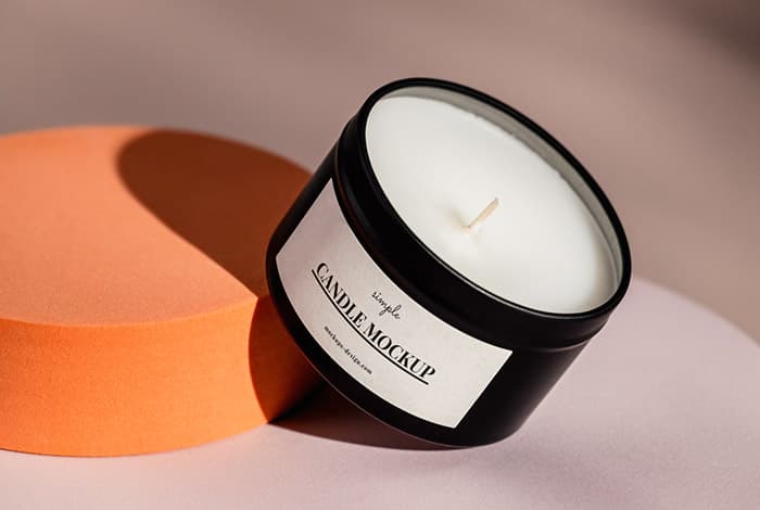 Black tin candle mockup