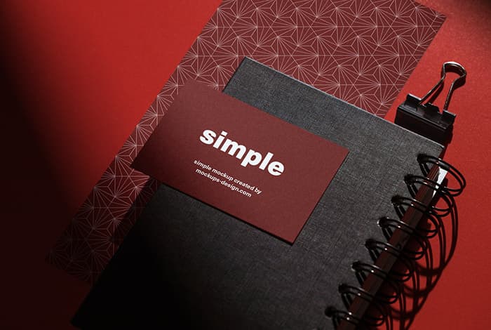 Business card on the notepad mockup
