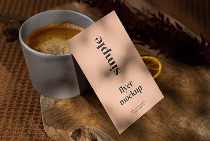 Free flyer with coffee mockup