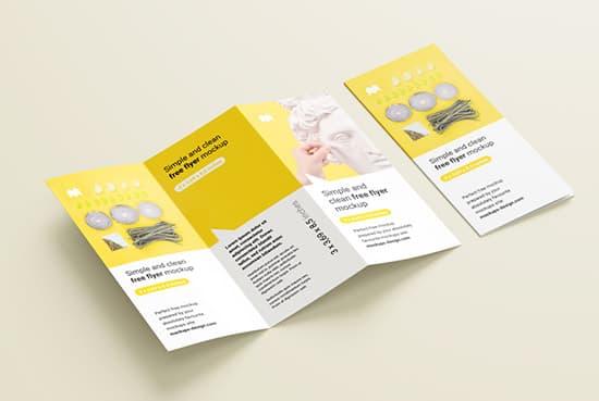 US tri-fold flyer mockup